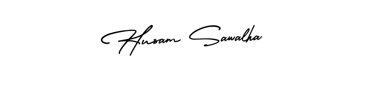 Design your own signature with our free online signature maker. With this signature software, you can create a handwritten (AmerikaSignatureDemo-Regular) signature for name Husam Sawalha. Husam Sawalha signature style 3 images and pictures png