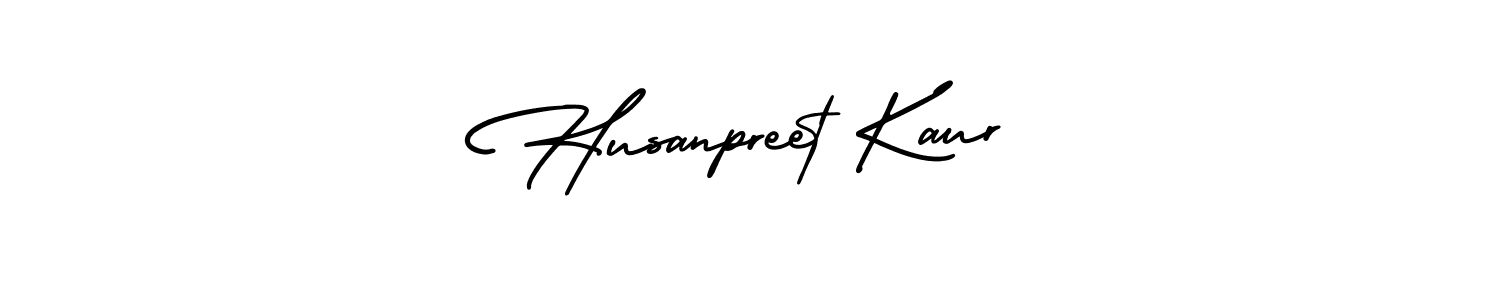 You should practise on your own different ways (AmerikaSignatureDemo-Regular) to write your name (Husanpreet Kaur) in signature. don't let someone else do it for you. Husanpreet Kaur signature style 3 images and pictures png