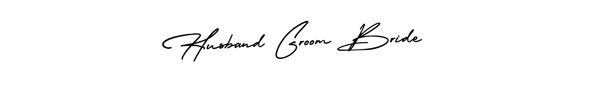 How to make Husband Groom Bride name signature. Use AmerikaSignatureDemo-Regular style for creating short signs online. This is the latest handwritten sign. Husband Groom Bride signature style 3 images and pictures png