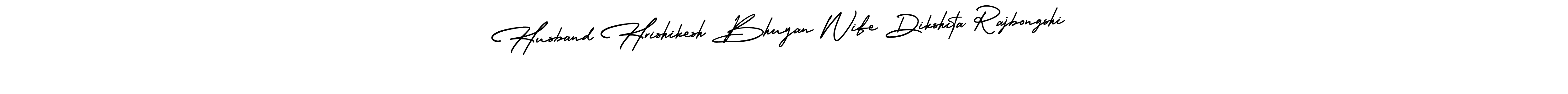 You can use this online signature creator to create a handwritten signature for the name Husband Hrishikesh Bhuyan Wife Dikshita Rajbongshi. This is the best online autograph maker. Husband Hrishikesh Bhuyan Wife Dikshita Rajbongshi signature style 3 images and pictures png