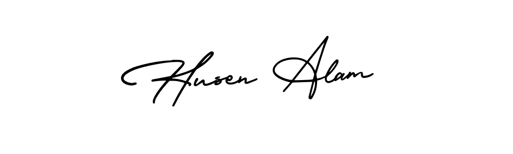 How to make Husen Alam name signature. Use AmerikaSignatureDemo-Regular style for creating short signs online. This is the latest handwritten sign. Husen Alam signature style 3 images and pictures png