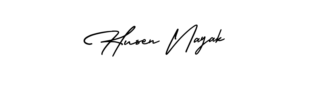 You should practise on your own different ways (AmerikaSignatureDemo-Regular) to write your name (Husen Nayak) in signature. don't let someone else do it for you. Husen Nayak signature style 3 images and pictures png