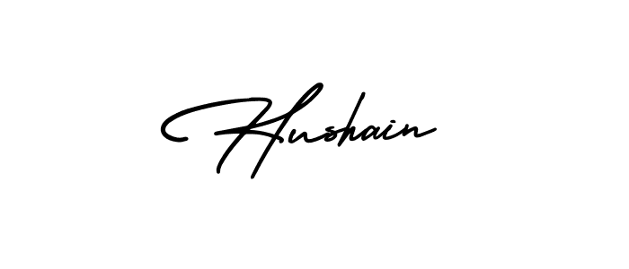 Use a signature maker to create a handwritten signature online. With this signature software, you can design (AmerikaSignatureDemo-Regular) your own signature for name Hushain. Hushain signature style 3 images and pictures png