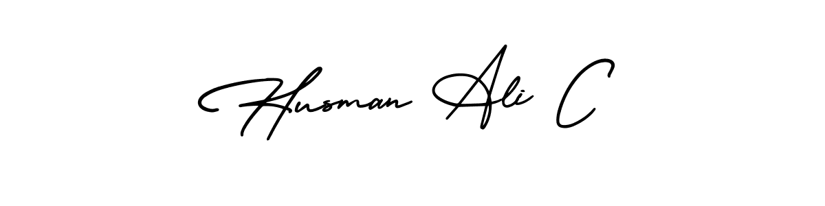 Make a short Husman Ali C signature style. Manage your documents anywhere anytime using AmerikaSignatureDemo-Regular. Create and add eSignatures, submit forms, share and send files easily. Husman Ali C signature style 3 images and pictures png