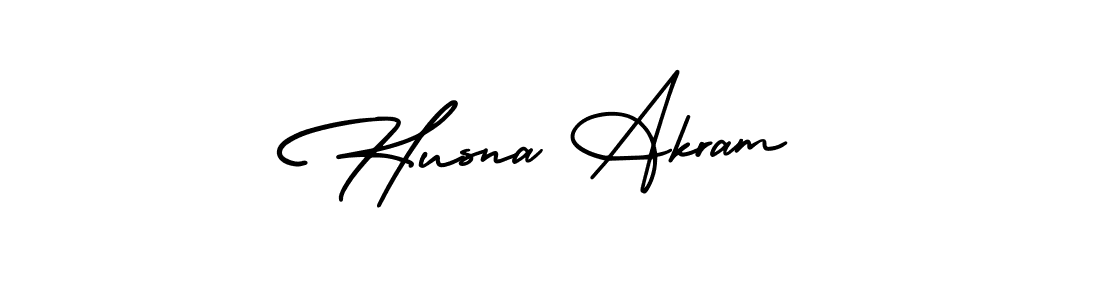 The best way (AmerikaSignatureDemo-Regular) to make a short signature is to pick only two or three words in your name. The name Husna Akram include a total of six letters. For converting this name. Husna Akram signature style 3 images and pictures png