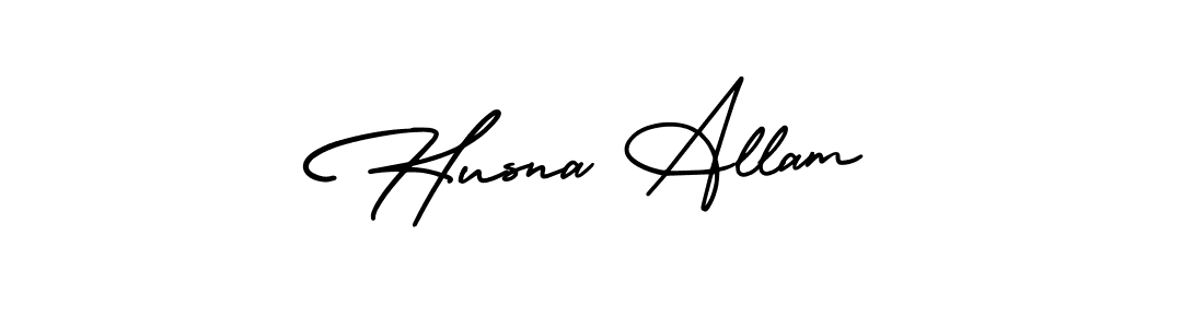 Husna Allam stylish signature style. Best Handwritten Sign (AmerikaSignatureDemo-Regular) for my name. Handwritten Signature Collection Ideas for my name Husna Allam. Husna Allam signature style 3 images and pictures png