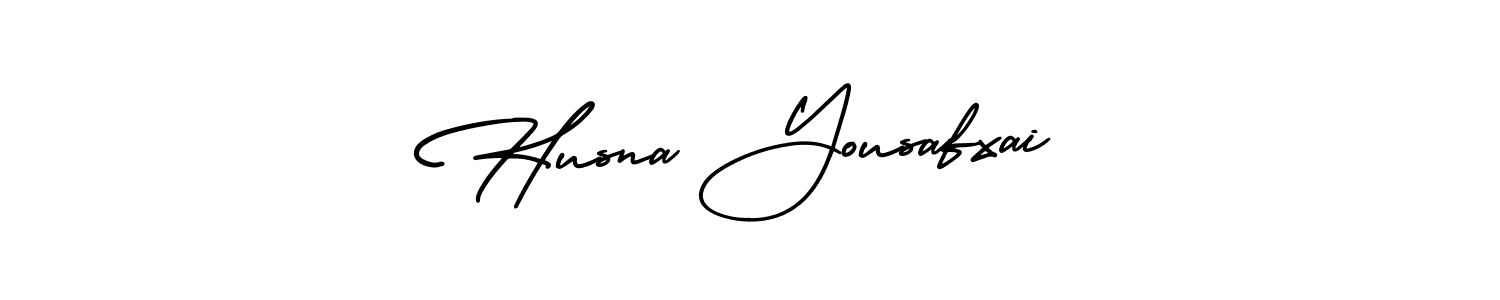 Husna Yousafxai stylish signature style. Best Handwritten Sign (AmerikaSignatureDemo-Regular) for my name. Handwritten Signature Collection Ideas for my name Husna Yousafxai. Husna Yousafxai signature style 3 images and pictures png