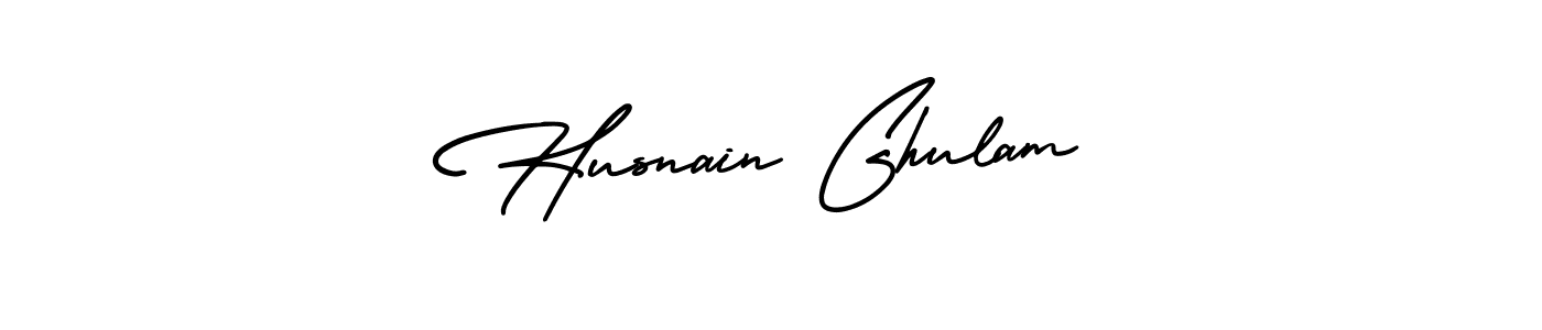 Create a beautiful signature design for name Husnain Ghulam. With this signature (AmerikaSignatureDemo-Regular) fonts, you can make a handwritten signature for free. Husnain Ghulam signature style 3 images and pictures png