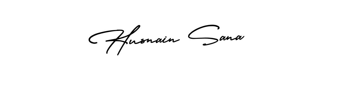 if you are searching for the best signature style for your name Husnain Sana. so please give up your signature search. here we have designed multiple signature styles  using AmerikaSignatureDemo-Regular. Husnain Sana signature style 3 images and pictures png