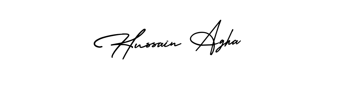 AmerikaSignatureDemo-Regular is a professional signature style that is perfect for those who want to add a touch of class to their signature. It is also a great choice for those who want to make their signature more unique. Get Hussain Agha name to fancy signature for free. Hussain Agha signature style 3 images and pictures png