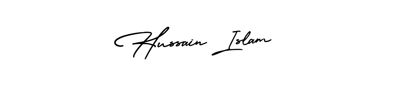 Make a beautiful signature design for name Hussain Islam. With this signature (AmerikaSignatureDemo-Regular) style, you can create a handwritten signature for free. Hussain Islam signature style 3 images and pictures png