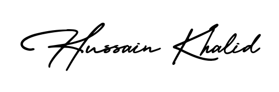Stand out with a creative autograph for Hussain Khalid. The AmerikaSignatureDemo-Regular styling blends modern aesthetics with classic signature flourishes. Hussain Khalid signature style 3 images and pictures png
