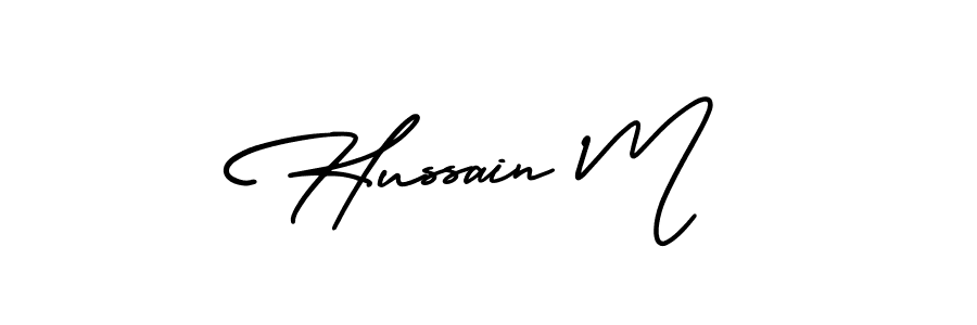 Make a short Hussain M signature style. Manage your documents anywhere anytime using AmerikaSignatureDemo-Regular. Create and add eSignatures, submit forms, share and send files easily. Hussain M signature style 3 images and pictures png