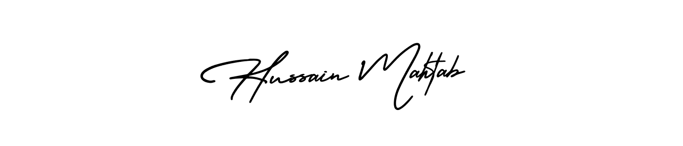 It looks lik you need a new signature style for name Hussain Mahtab. Design unique handwritten (AmerikaSignatureDemo-Regular) signature with our free signature maker in just a few clicks. Hussain Mahtab signature style 3 images and pictures png