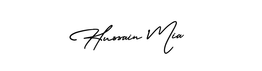 This is the best signature style for the Hussain Mia name. Also you like these signature font (AmerikaSignatureDemo-Regular). Mix name signature. Hussain Mia signature style 3 images and pictures png