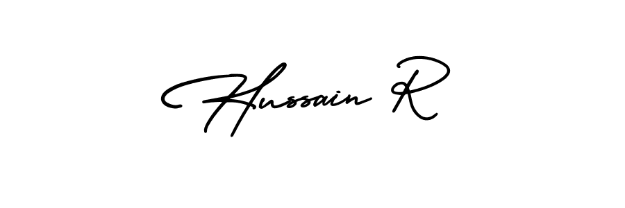 How to Draw Hussain R signature style? AmerikaSignatureDemo-Regular is a latest design signature styles for name Hussain R. Hussain R signature style 3 images and pictures png
