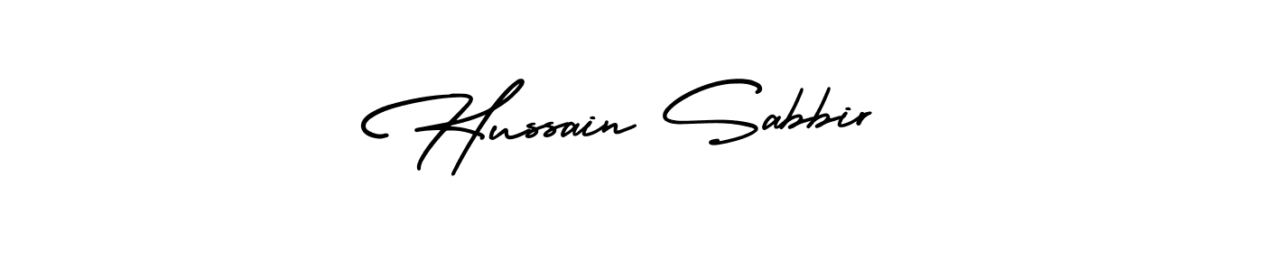 How to make Hussain Sabbir name signature. Use AmerikaSignatureDemo-Regular style for creating short signs online. This is the latest handwritten sign. Hussain Sabbir signature style 3 images and pictures png