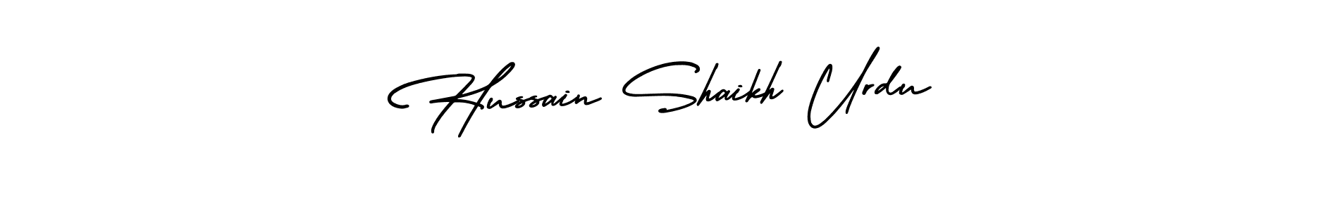 Use a signature maker to create a handwritten signature online. With this signature software, you can design (AmerikaSignatureDemo-Regular) your own signature for name Hussain Shaikh Urdu. Hussain Shaikh Urdu signature style 3 images and pictures png