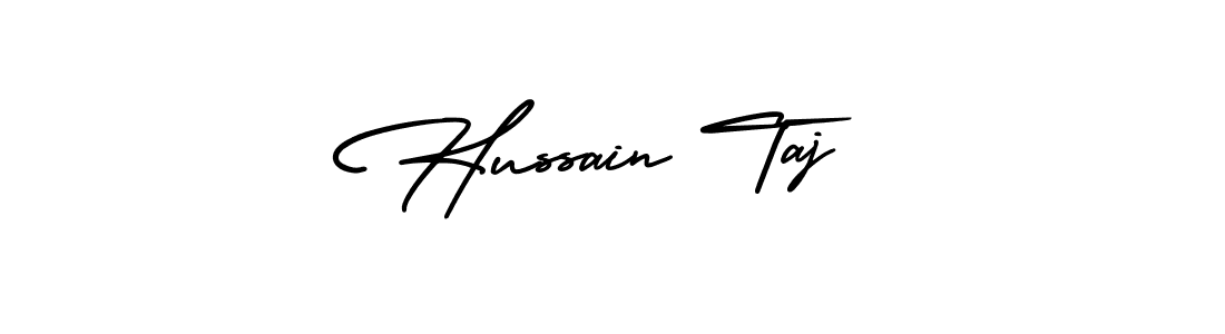 Hussain Taj stylish signature style. Best Handwritten Sign (AmerikaSignatureDemo-Regular) for my name. Handwritten Signature Collection Ideas for my name Hussain Taj. Hussain Taj signature style 3 images and pictures png