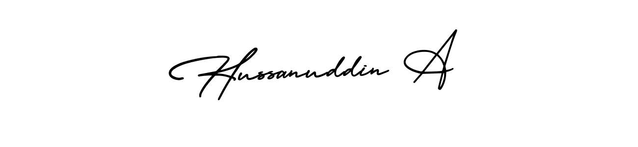 How to make Hussanuddin A signature? AmerikaSignatureDemo-Regular is a professional autograph style. Create handwritten signature for Hussanuddin A name. Hussanuddin A signature style 3 images and pictures png