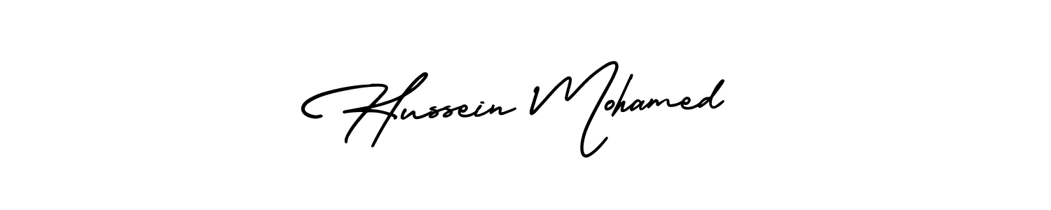 Use a signature maker to create a handwritten signature online. With this signature software, you can design (AmerikaSignatureDemo-Regular) your own signature for name Hussein Mohamed. Hussein Mohamed signature style 3 images and pictures png
