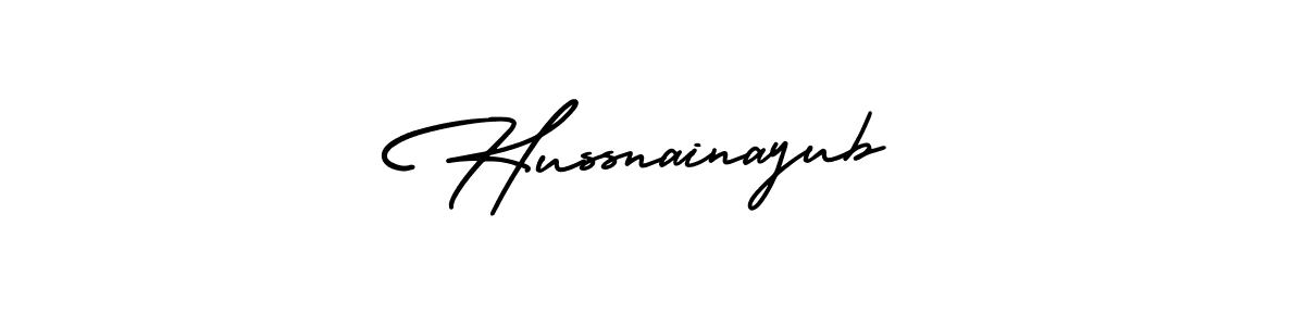 if you are searching for the best signature style for your name Hussnainayub. so please give up your signature search. here we have designed multiple signature styles  using AmerikaSignatureDemo-Regular. Hussnainayub signature style 3 images and pictures png