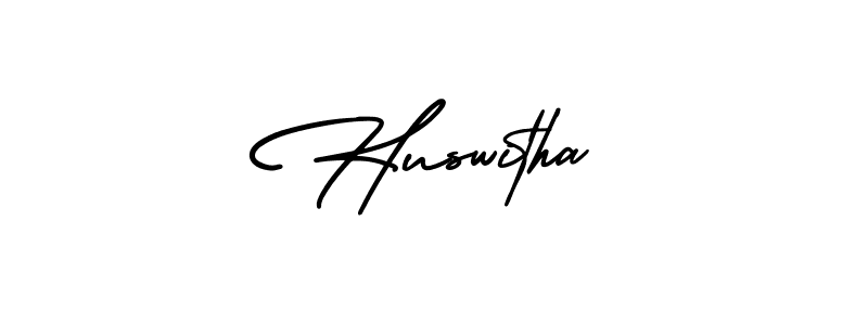 Huswitha stylish signature style. Best Handwritten Sign (AmerikaSignatureDemo-Regular) for my name. Handwritten Signature Collection Ideas for my name Huswitha. Huswitha signature style 3 images and pictures png