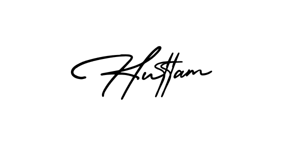 Huttam stylish signature style. Best Handwritten Sign (AmerikaSignatureDemo-Regular) for my name. Handwritten Signature Collection Ideas for my name Huttam. Huttam signature style 3 images and pictures png