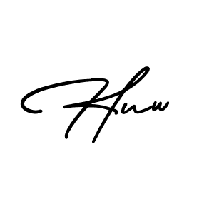 Make a beautiful signature design for name Huw. With this signature (AmerikaSignatureDemo-Regular) style, you can create a handwritten signature for free. Huw signature style 3 images and pictures png