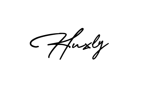 How to make Huxly name signature. Use AmerikaSignatureDemo-Regular style for creating short signs online. This is the latest handwritten sign. Huxly signature style 3 images and pictures png