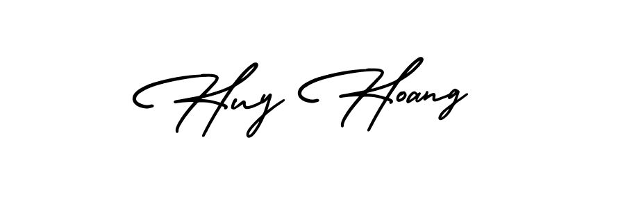 How to make Huy Hoang name signature. Use AmerikaSignatureDemo-Regular style for creating short signs online. This is the latest handwritten sign. Huy Hoang signature style 3 images and pictures png