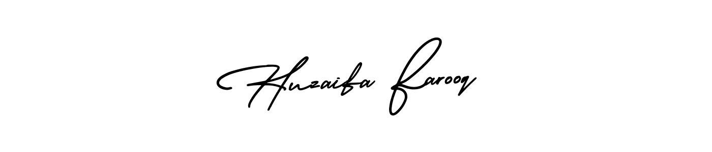 The best way (AmerikaSignatureDemo-Regular) to make a short signature is to pick only two or three words in your name. The name Huzaifa Farooq include a total of six letters. For converting this name. Huzaifa Farooq signature style 3 images and pictures png