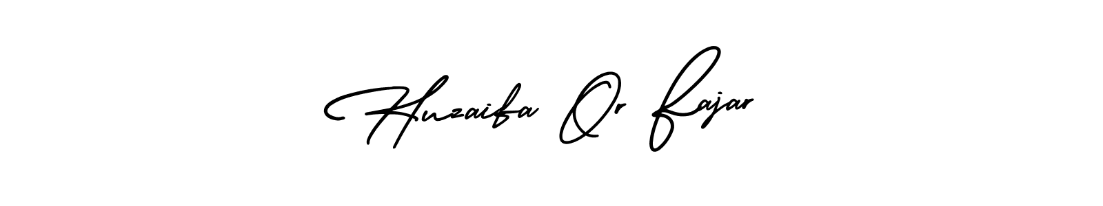 It looks lik you need a new signature style for name Huzaifa Or Fajar. Design unique handwritten (AmerikaSignatureDemo-Regular) signature with our free signature maker in just a few clicks. Huzaifa Or Fajar signature style 3 images and pictures png