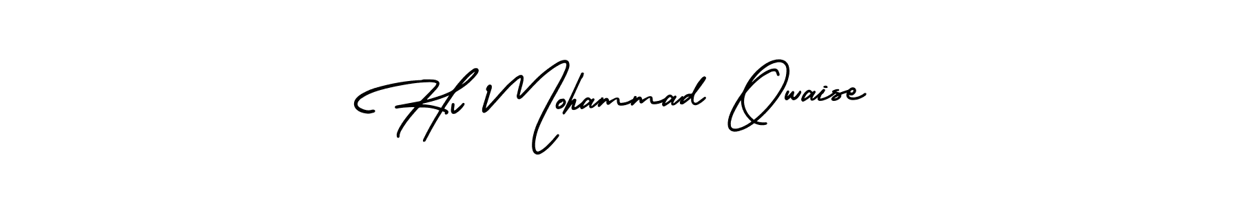 You should practise on your own different ways (AmerikaSignatureDemo-Regular) to write your name (Hv Mohammad Owaise) in signature. don't let someone else do it for you. Hv Mohammad Owaise signature style 3 images and pictures png