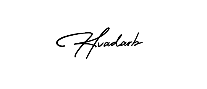 Use a signature maker to create a handwritten signature online. With this signature software, you can design (AmerikaSignatureDemo-Regular) your own signature for name Hvadarb. Hvadarb signature style 3 images and pictures png
