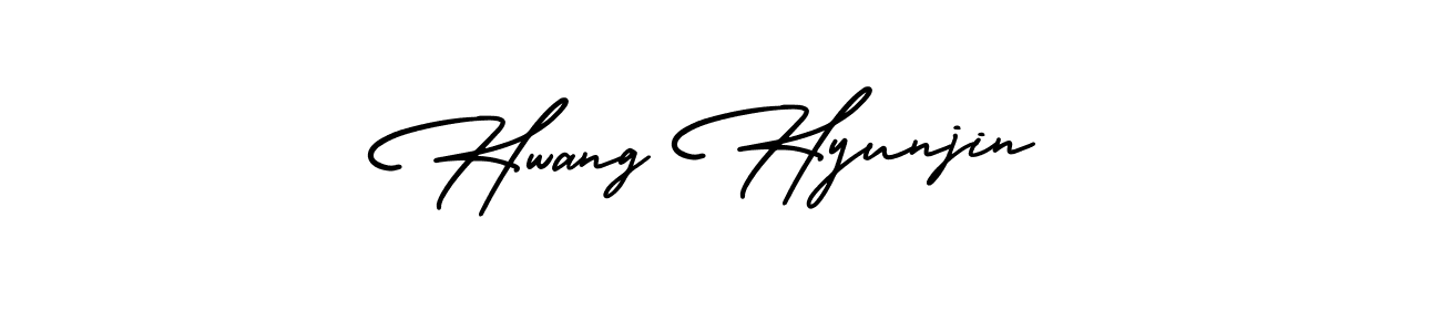 You should practise on your own different ways (AmerikaSignatureDemo-Regular) to write your name (Hwang Hyunjin) in signature. don't let someone else do it for you. Hwang Hyunjin signature style 3 images and pictures png