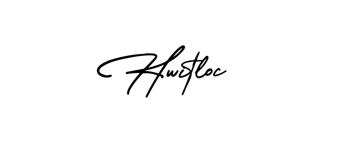 How to make Hwitloc name signature. Use AmerikaSignatureDemo-Regular style for creating short signs online. This is the latest handwritten sign. Hwitloc signature style 3 images and pictures png