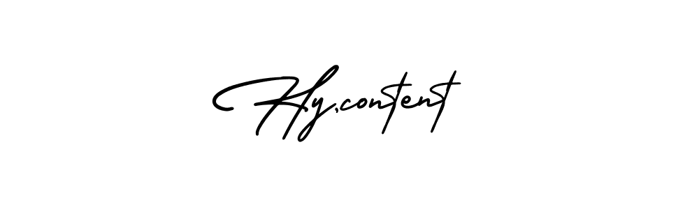 Hy,content stylish signature style. Best Handwritten Sign (AmerikaSignatureDemo-Regular) for my name. Handwritten Signature Collection Ideas for my name Hy,content. Hy,content signature style 3 images and pictures png