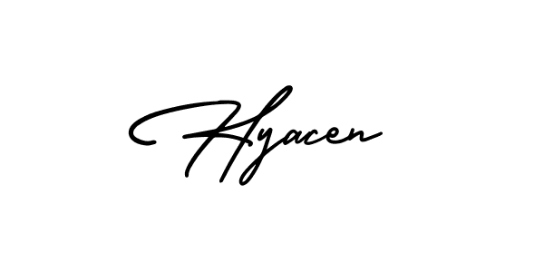 Similarly AmerikaSignatureDemo-Regular is the best handwritten signature design. Signature creator online .You can use it as an online autograph creator for name Hyacen. Hyacen signature style 3 images and pictures png