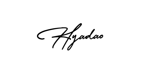 How to make Hyadao name signature. Use AmerikaSignatureDemo-Regular style for creating short signs online. This is the latest handwritten sign. Hyadao signature style 3 images and pictures png