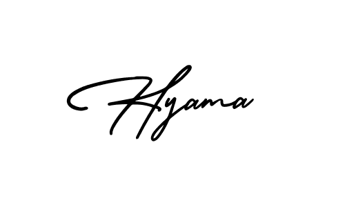 The best way (AmerikaSignatureDemo-Regular) to make a short signature is to pick only two or three words in your name. The name Hyama include a total of six letters. For converting this name. Hyama signature style 3 images and pictures png