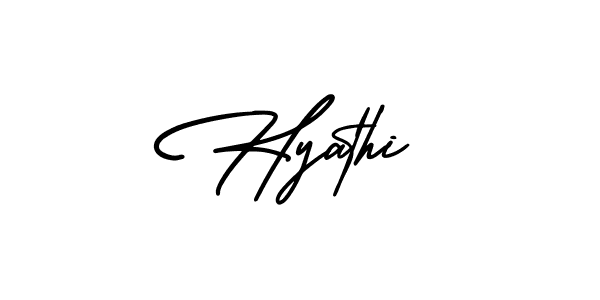 Use a signature maker to create a handwritten signature online. With this signature software, you can design (AmerikaSignatureDemo-Regular) your own signature for name Hyathi. Hyathi signature style 3 images and pictures png