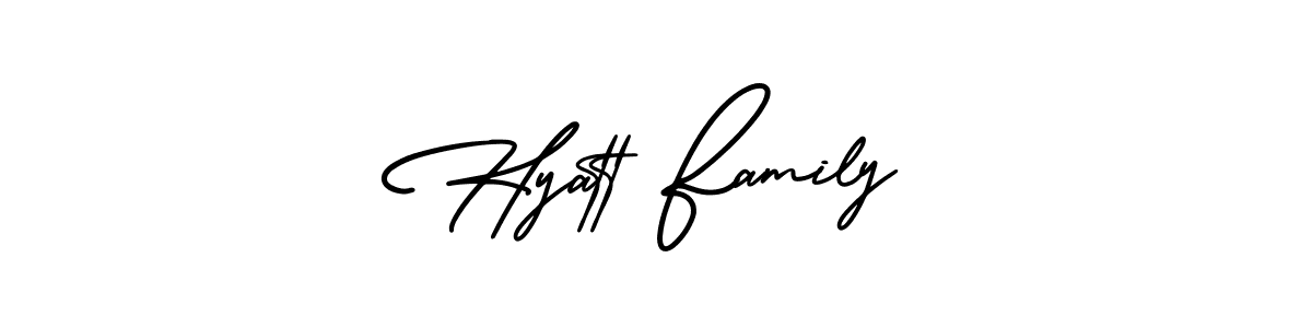 if you are searching for the best signature style for your name Hyatt Family. so please give up your signature search. here we have designed multiple signature styles  using AmerikaSignatureDemo-Regular. Hyatt Family signature style 3 images and pictures png