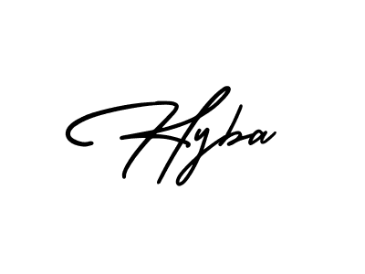 Use a signature maker to create a handwritten signature online. With this signature software, you can design (AmerikaSignatureDemo-Regular) your own signature for name Hyba. Hyba signature style 3 images and pictures png