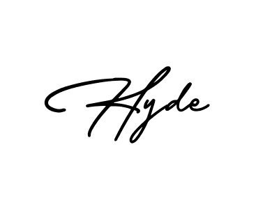 How to make Hyde signature? AmerikaSignatureDemo-Regular is a professional autograph style. Create handwritten signature for Hyde name. Hyde signature style 3 images and pictures png