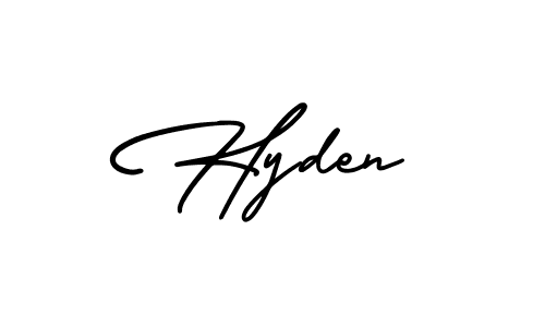 Design your own signature with our free online signature maker. With this signature software, you can create a handwritten (AmerikaSignatureDemo-Regular) signature for name Hyden. Hyden signature style 3 images and pictures png