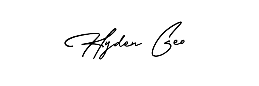 It looks lik you need a new signature style for name Hyden Geo. Design unique handwritten (AmerikaSignatureDemo-Regular) signature with our free signature maker in just a few clicks. Hyden Geo signature style 3 images and pictures png
