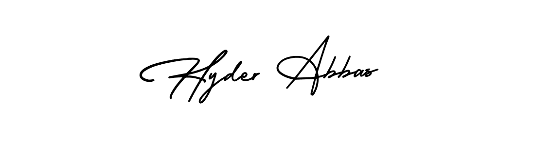 Create a beautiful signature design for name Hyder Abbas. With this signature (AmerikaSignatureDemo-Regular) fonts, you can make a handwritten signature for free. Hyder Abbas signature style 3 images and pictures png
