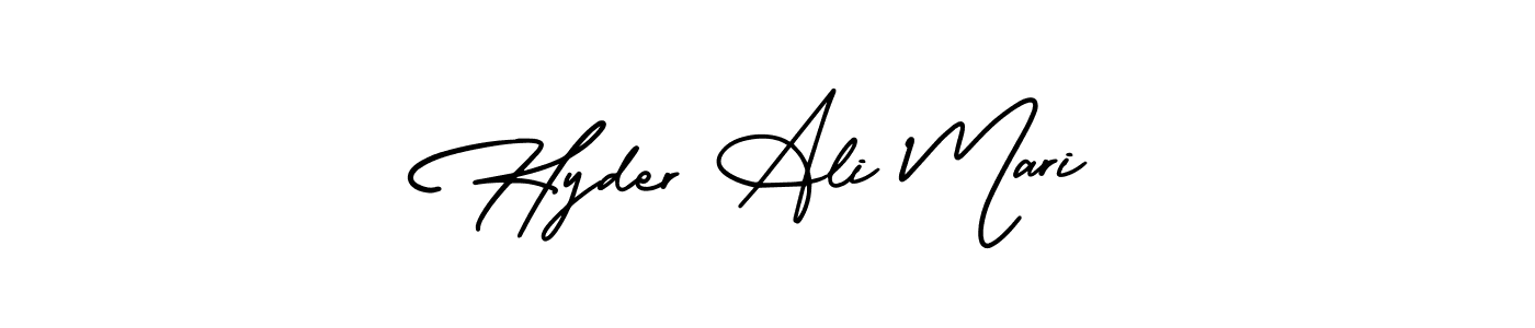 Also You can easily find your signature by using the search form. We will create Hyder Ali Mari name handwritten signature images for you free of cost using AmerikaSignatureDemo-Regular sign style. Hyder Ali Mari signature style 3 images and pictures png