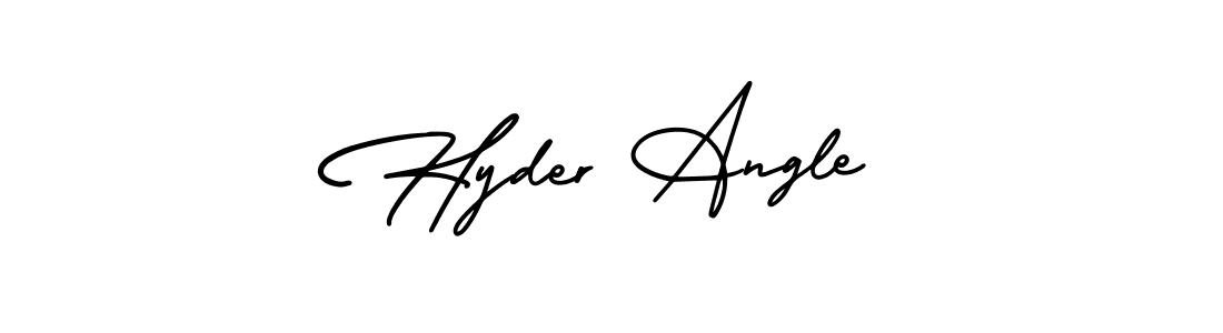 Similarly AmerikaSignatureDemo-Regular is the best handwritten signature design. Signature creator online .You can use it as an online autograph creator for name Hyder Angle. Hyder Angle signature style 3 images and pictures png